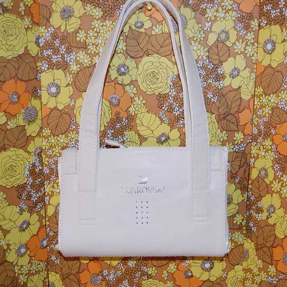 SWAROVSKI big foldable White TOTE Shoulder BAG - Picture 2 of 10